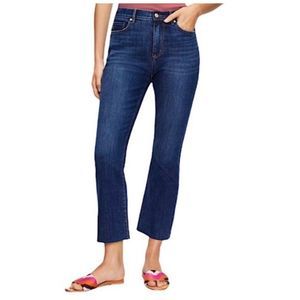 Ann Taylor LOFT Curvy Kick Crop Mid Rise Jeans Dark Wash Size 29/8 Petite